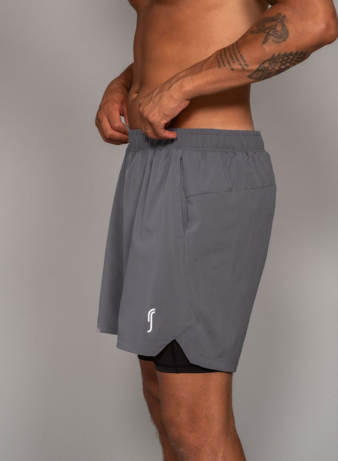 Men's Performance Shorts 2 in 1 Solid grey