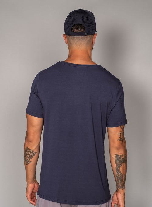 Men's Paris Modal T-shirt - Embroidery Navy