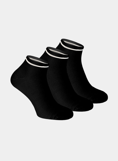 Sports Ankle Socks 3-Pack Black