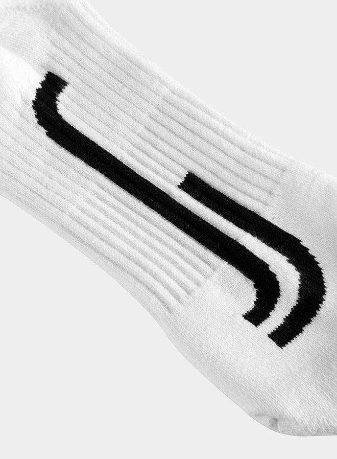 Cushioned Performance Socks Striped White