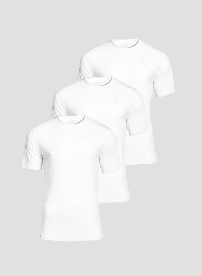 Men's Paris Cotton Tee (No Logo) - 3-Pack | White