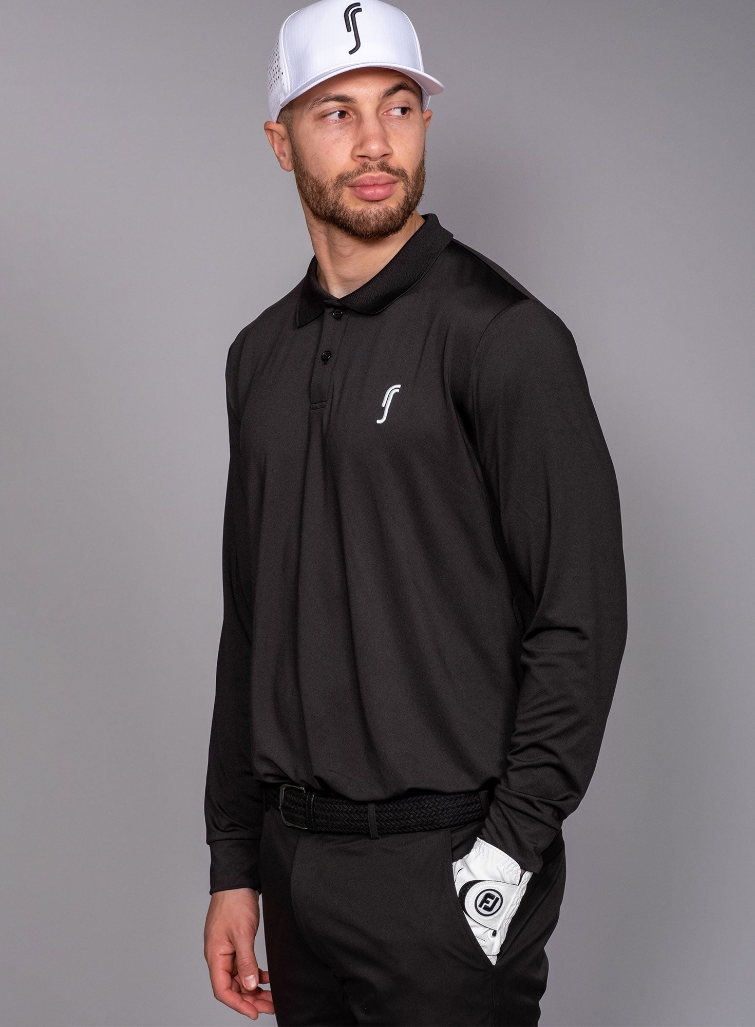 Long sleeve sports polo best sale