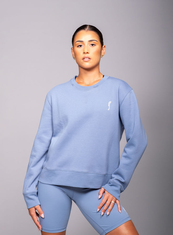 Women's Paris Sweatshirt Solid Blue