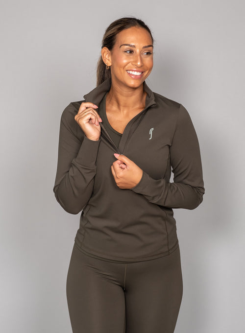 Women's Stretch Tech Half Zip Sweater Deep green