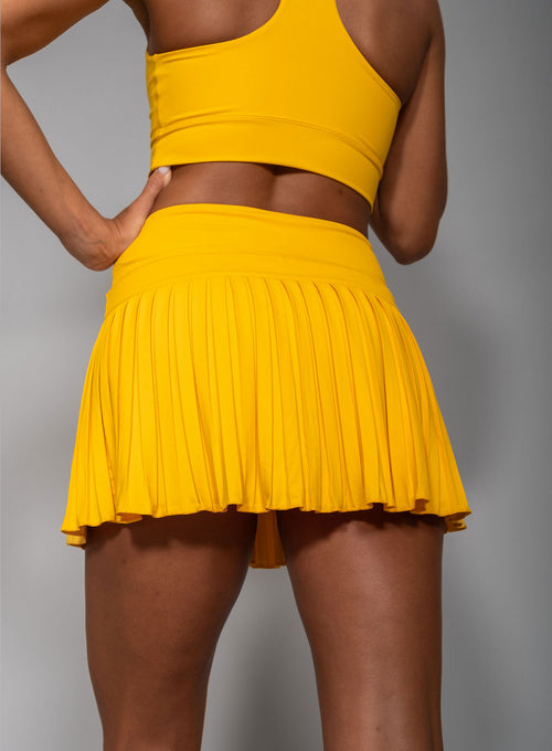 Women's Court Pleated Skirt Striking yellow