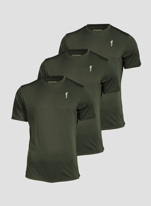 Men's Performance Tee - Side mesh - 3-Pack | Deep Green