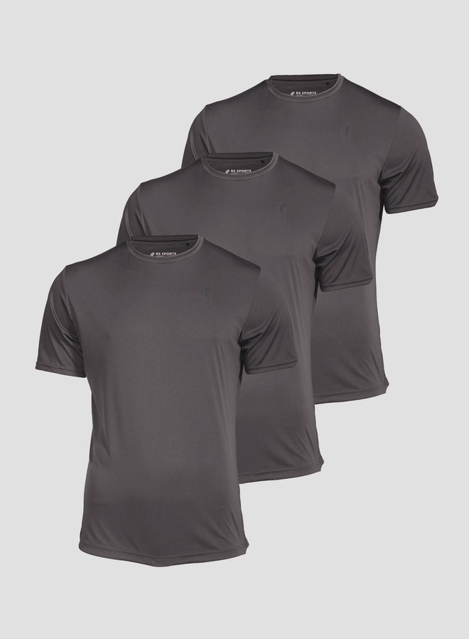 Men's Performance Tee - Side mesh - 3-Pack | Deep Grey