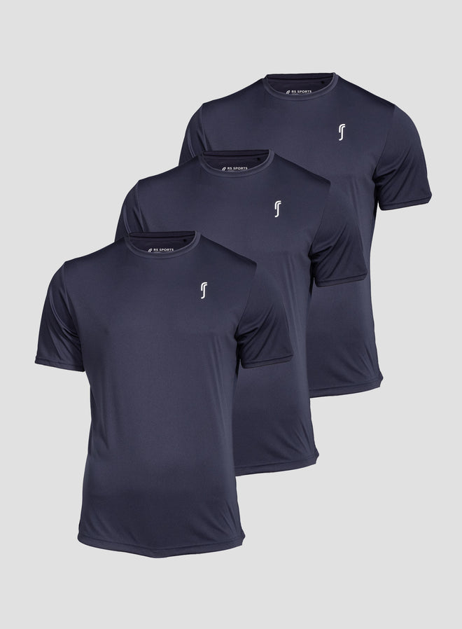 Men's Performance Tee - Side mesh - 3-Pack | Navy