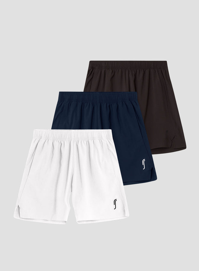 Men's Performance Shorts - 3-Pack | Navy, White, Black