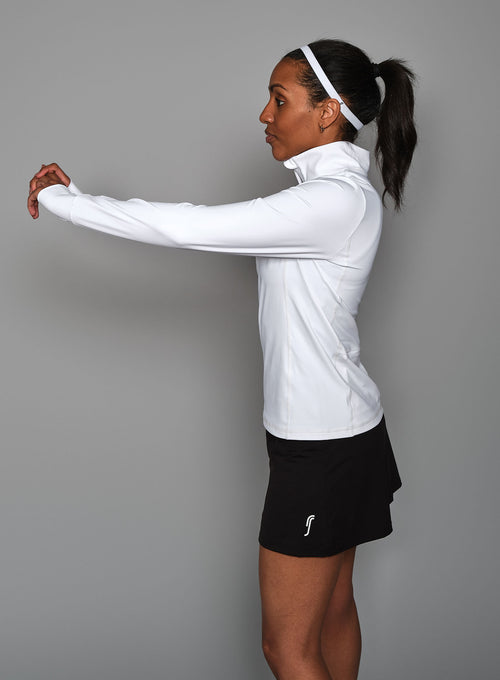 Women's Stretch Tech Half Zip Sweater White