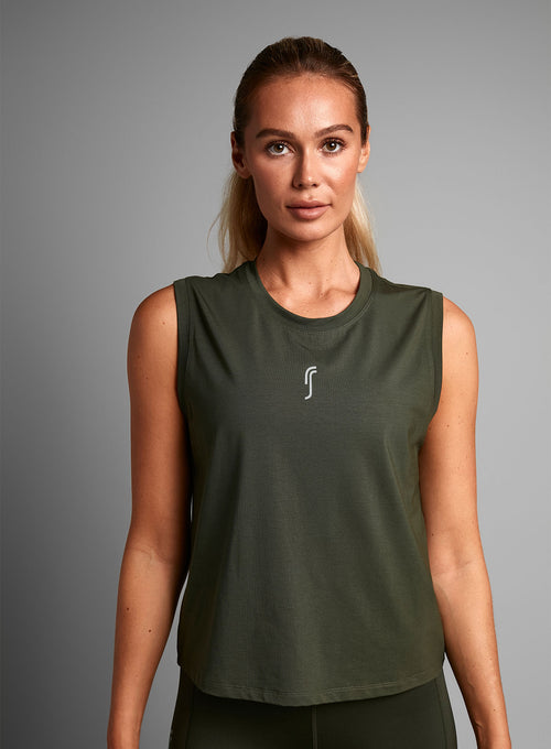 Women's Paris Relaxed Tank Top Deep green