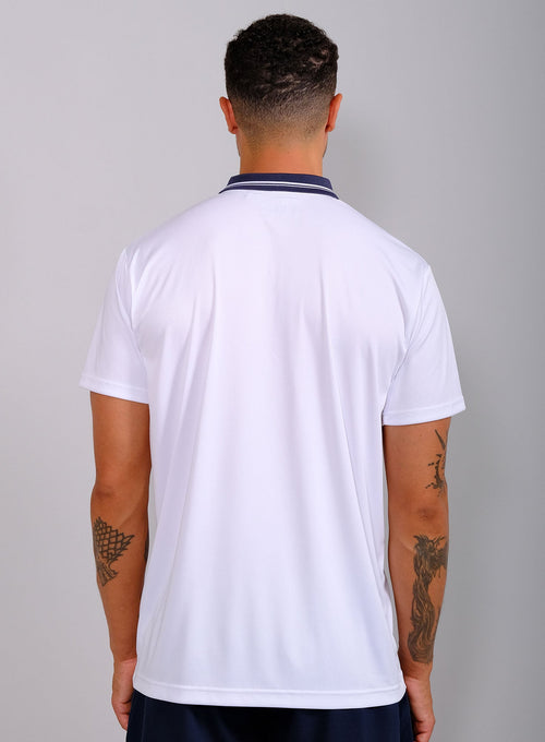 Men's Performance Court Polo - Striped Collar